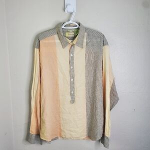 Cubavera Men's Long Sleeve Casual Button Down Shirt Size XL